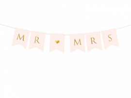 Banner Mr Mrs Roze - Goud