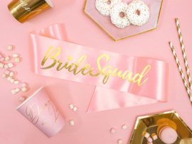 Bridesquad Sash Roze met gouden opdruk