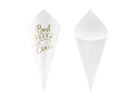 Confetti Cones ' Best day Ever' goud ( 10 stuks)