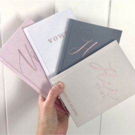 Gelofte Boekje 'His Vows' Classy Linnen Gepersonaliseerd