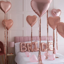 Rose goud Bride en Hartjes ballonnen - kamerdecoratie kit - Ginger Ray