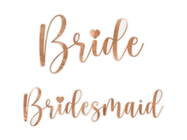 Glasstickers Bride en Bridesmaid