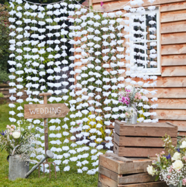Backdrop bloemen wit Rustic Country Ginger Ray