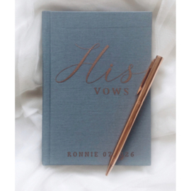 Gelofte Boekje 'His Vows' Classy Linnen Gepersonaliseerd