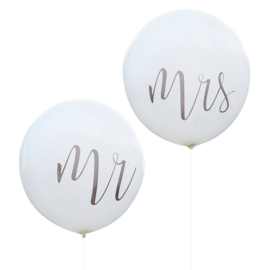 MEGA BALLONNEN MR & MRS (2 STUKS) RUSTIC COUNTRY GINGER RAY