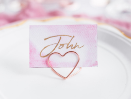 Naamkaartjes houder - Rosé goud - Hart