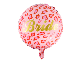 Folie Ballon Bride - Kleurrijke  roze panterprint  - Partydeco