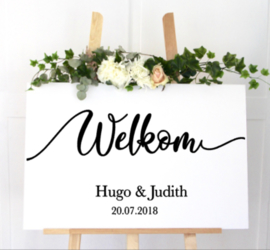 Welkomstbord -  Welkom Kalligrafie met naam en datum