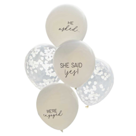 She said Yes!  Confetti Ballonnen - Ginger Ray - Engagement Party