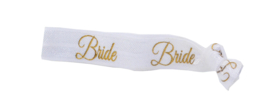 HAARELASTIEK BRIDE - WIT MET GOUD -