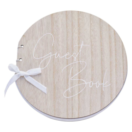 Gastenboek - Hout rond - Sage Wedding 