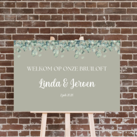 Welkomstbord - Eucalyptus - Welkom op onze bruiloft