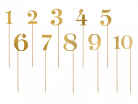 Tafelnummers goud op stokje