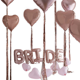 Rose goud Bride en Hartjes ballonnen - kamerdecoratie kit - Ginger Ray