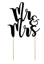 Taarttopper - Mr & Mrs - Zwart