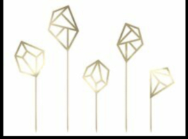 Taarttopper - Geometrische diamanten - Goud