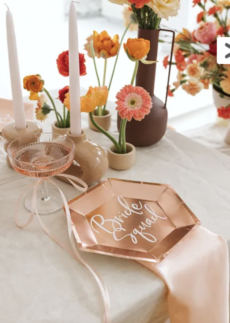 Bordjes - Rosé-goud - Bride Squad (6st)