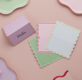 Naamkaartjes - Wavey - Pastel kleuren