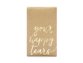 Happy Tears zakjes -  Goudfolie -  kraft - 10 stuks - inclusief zakdoekje!