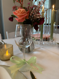 Naamkaartje - Satijn lint met naam