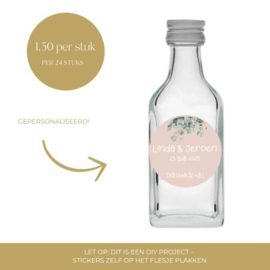 Gepersonaliseerd bedankflesje - D(r)ankjewel - Eucalyptus - 24 st