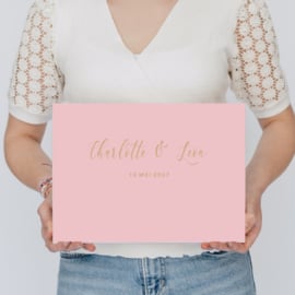 Gastenboek - A4 Liggend - 50 pagina's - Roze - Gepersonaliseerd