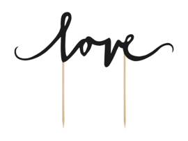 Love - Caketopper - Zwart