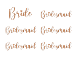 Glasstickers Bride en Bridesmaid