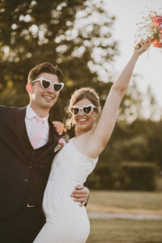 Zonnebril -  wit hart