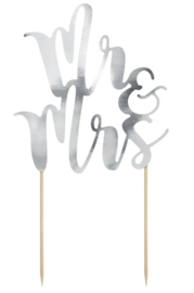 Taarttopper - Mr & Mrs - Zilver