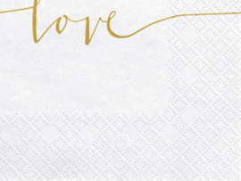 Servetten '  Love - gold ' (20st)