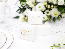 Bedankdoosjes - Thank you - Vierkant - goud (10 st)