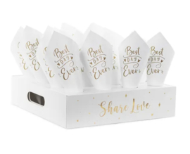 Confetti standaard - Best Day Ever wit-goud