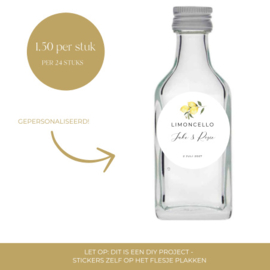Gepersonaliseerd bedankflesje - Limoncello- 24 st