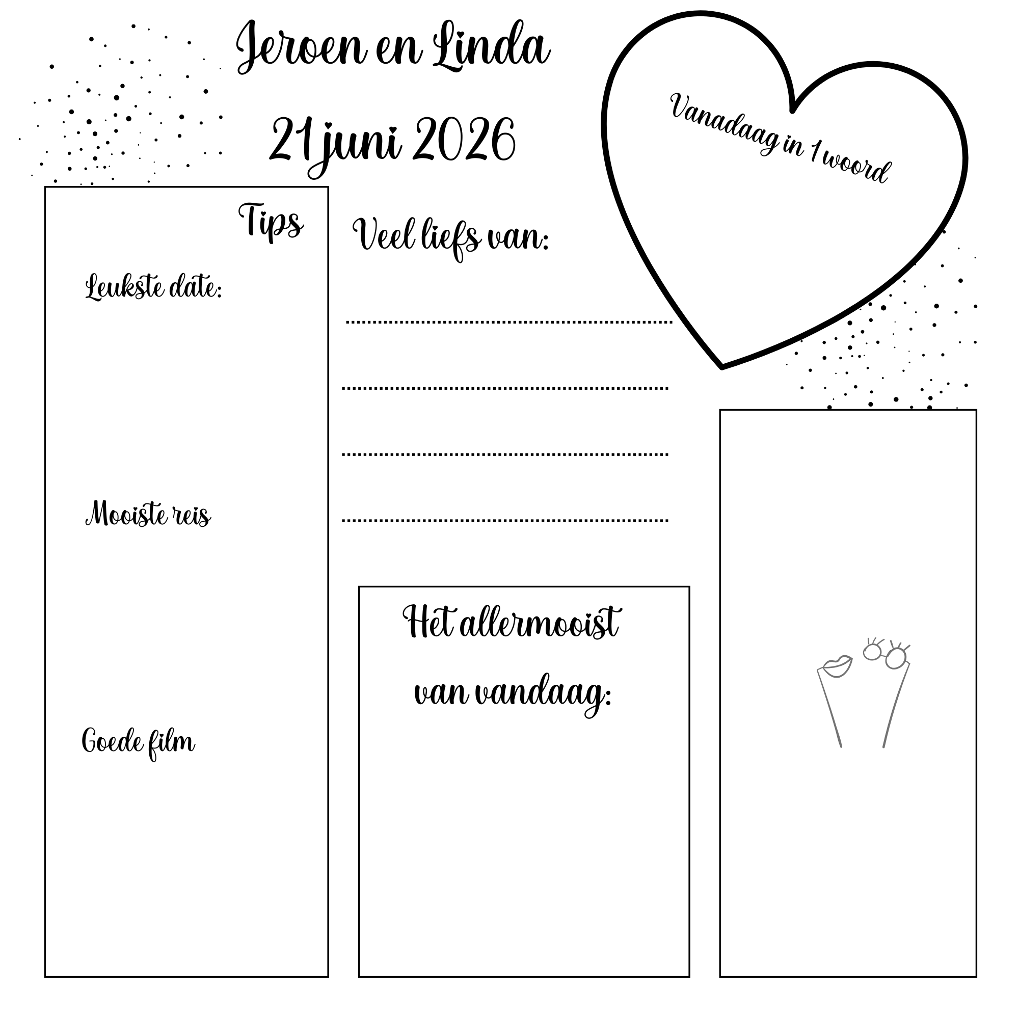 Photobooth Gastenboek op maat - 30 x 30cm  - Volledig naar wens