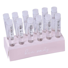 Shotjes - Team Bride -  Shot tubes met tray (12st)