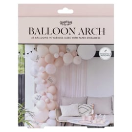 Ballonnenboog  - Roze met wit - Hen party