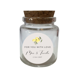 Gepersonaliseerd bedankpotje - For you with love - Citroen - 24 st
