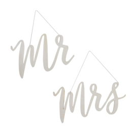 Stoelbordjes - Mr & Mrs - Hout 