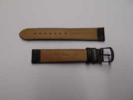 Kalfsleren zwarte horlogeband 18 mm. XL