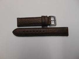 Kalfsleren zwarte horlogeband 20 mm. XL