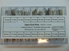 Assortiment Splitpennen 10 t/m 22 mm.