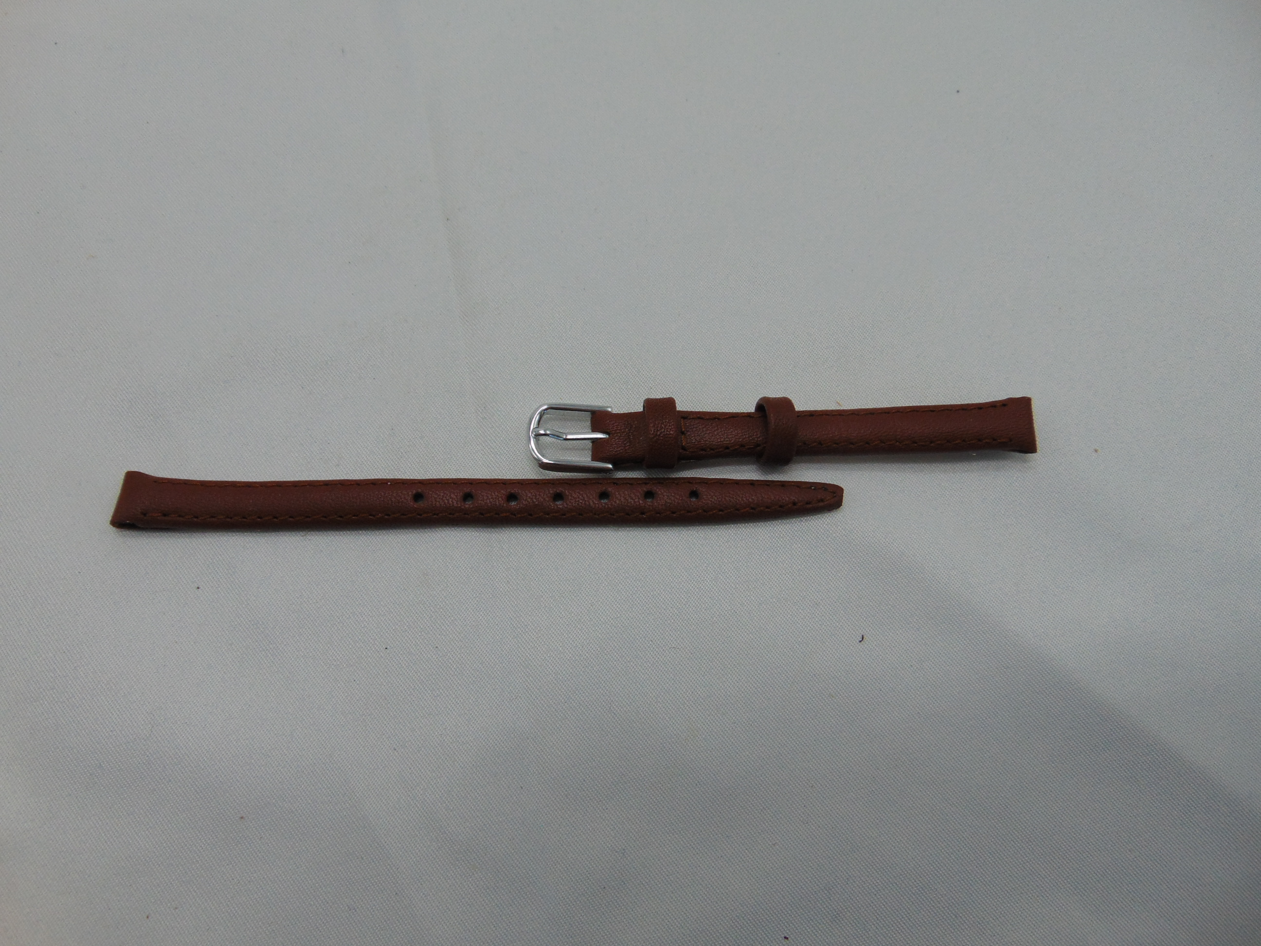 Bruine leren horlogeband 8 mm.