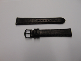 Kalfsleren zwarte horlogeband 18 mm. XL