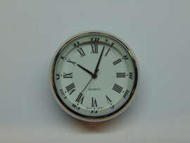 Insteek uurwerk 35 mm. chroom. Romeins