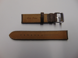 Kalfsleren zwarte horlogeband 20 mm. XL