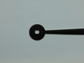 Zwarte alluminium wijzers 7.3 cm.