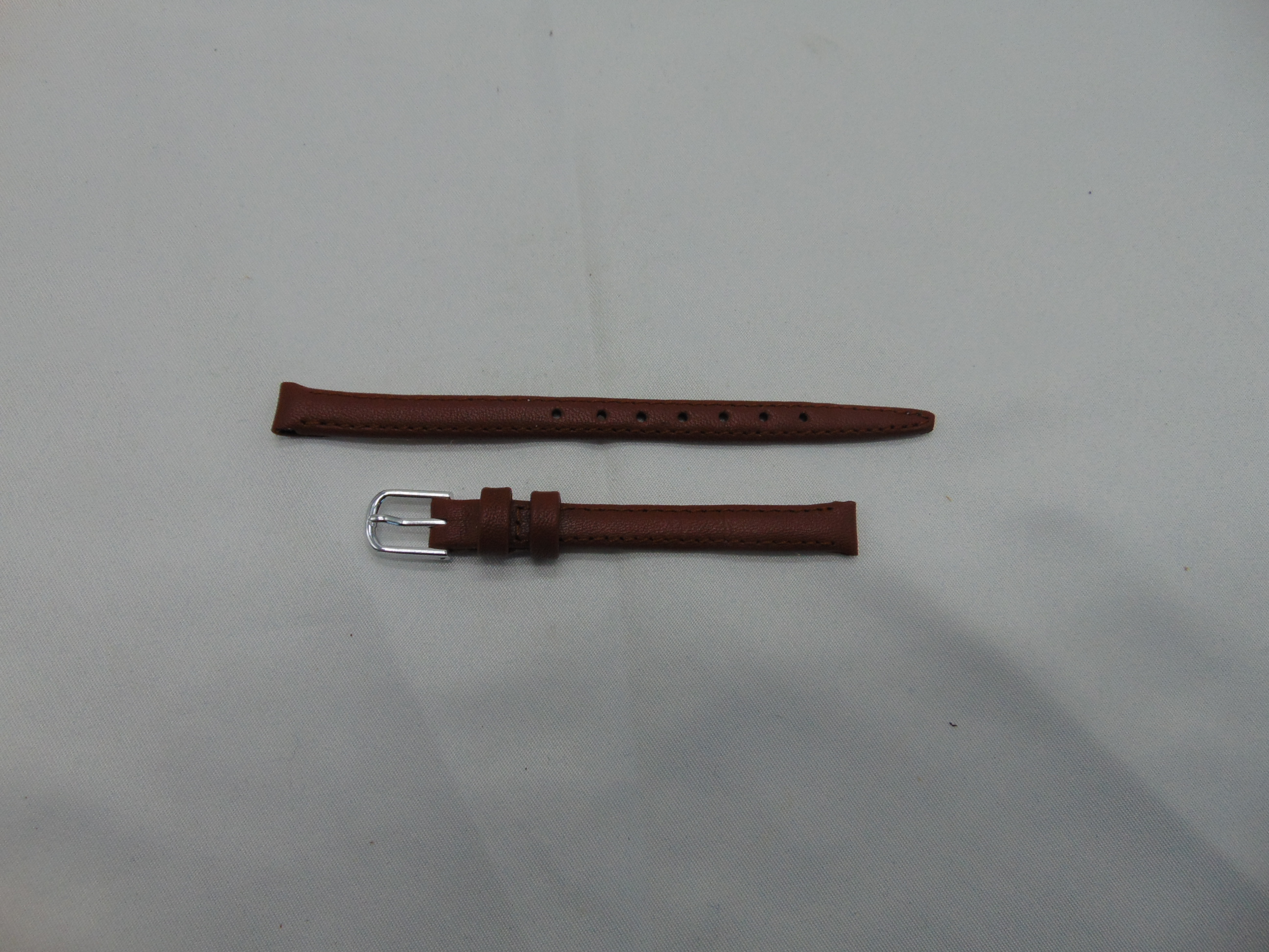 Bruine leren horlogeband 8 mm.