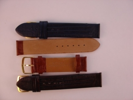 Nappaleren horlogeband 20 mm. met slangenprint