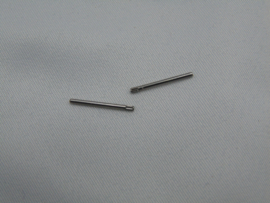 Solid steel pins with serrated ends